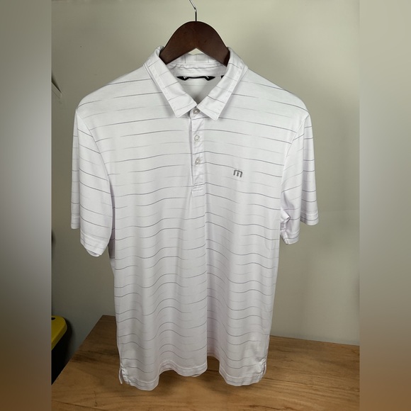 TravisMathew Pima Blend Striped Performance Polo Shirt - Men’s Large - Picture 8 of 14